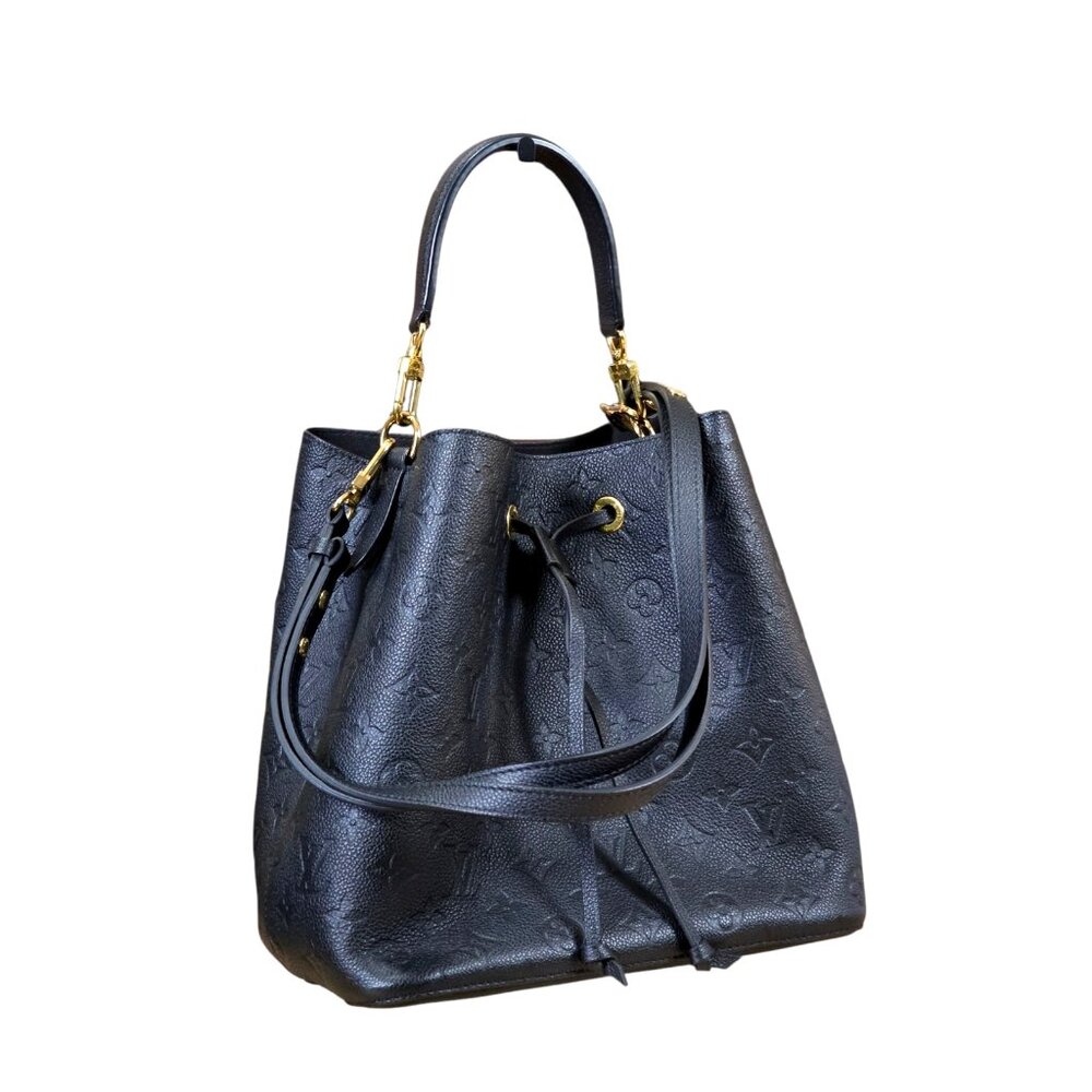 LOUIS VUITTON NeoNoe Empreinte Leather Tote Bucket Bag Noir Black EUC - Picture 8 of 10